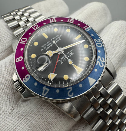 Rolex GMT-Master 1675 MK1 Zinc Sulfide Yellow Patina Fuchsia Bezel 1967