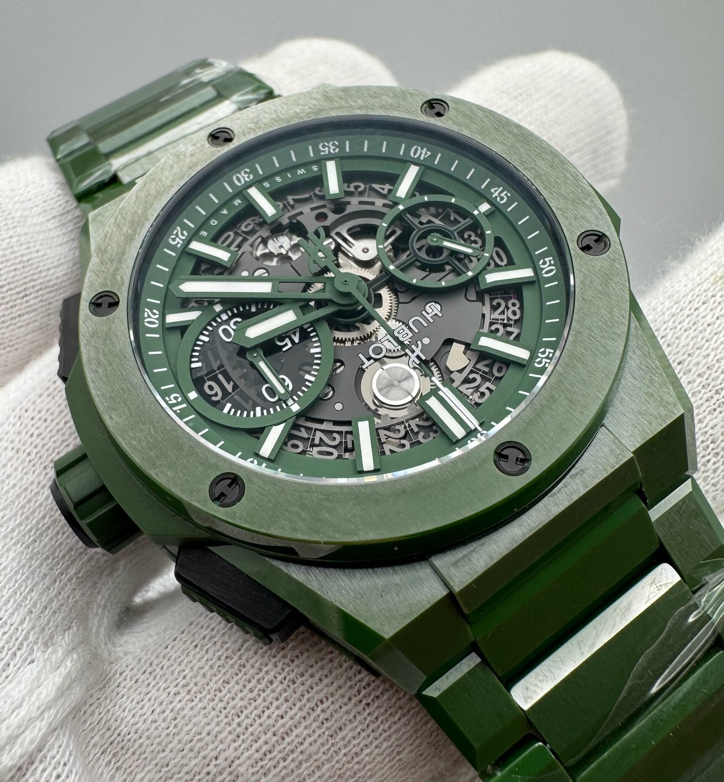 Hublot Big Bang Unico Full Green Ceramic 42 Skeleton Dial Limited Edition 250pcs 2022 (Papers/Mint)