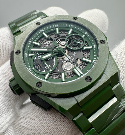 Hublot Big Bang Unico Full Green Ceramic 42 Skeleton Dial Limited Edition 250pcs 2022 (Papers/Mint)