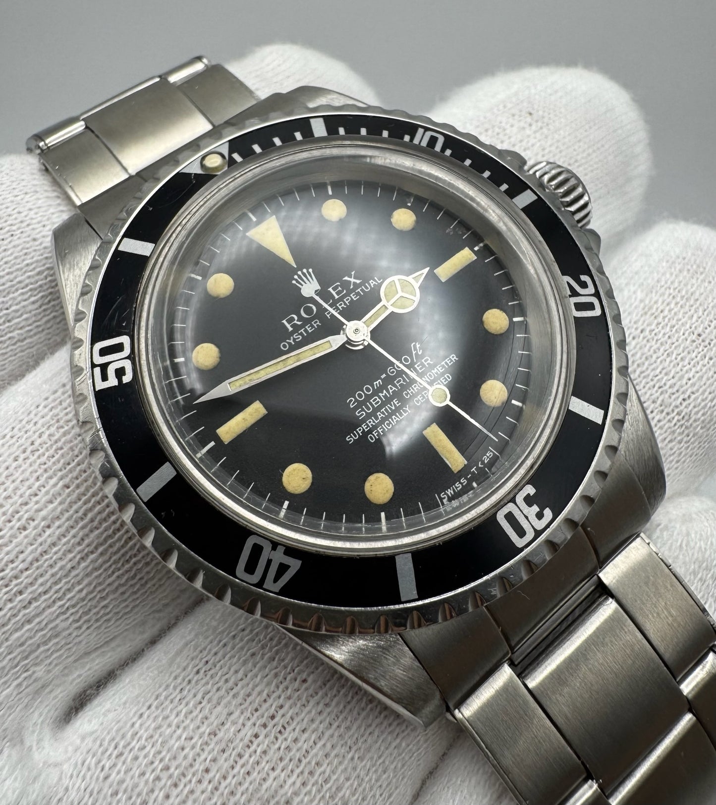 Rolex Submariner (No Date) 5512 "Meters First" Yellow Patina Zinc Sulfide Fat Font Insert 1967 (Full-Set/Mint/Serviced)