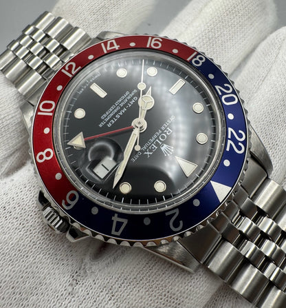 Rolex GMT-Master 16750 Pepsi Black Glossy Dial 1983 (Serviced)