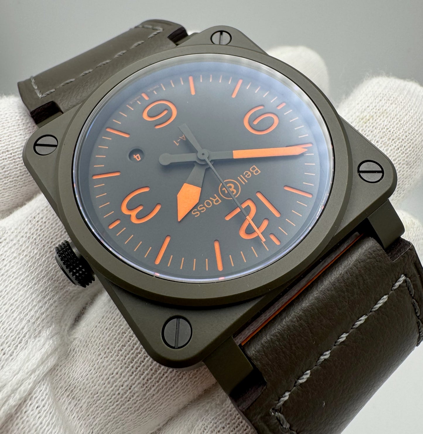 Bell & Ross BR 03-92 Ceramic Military Type Green Dial Limited Edition 999 pcs (Full-Set/Mint)