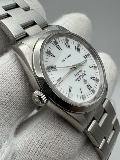 Rolex Air King 14000 White Roman Dial U Serial 1998 (Full-Set)