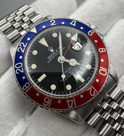Rolex GMT-Master 1675 MK4 Pepsi Jubilee Vintage 1978 (Serviced)