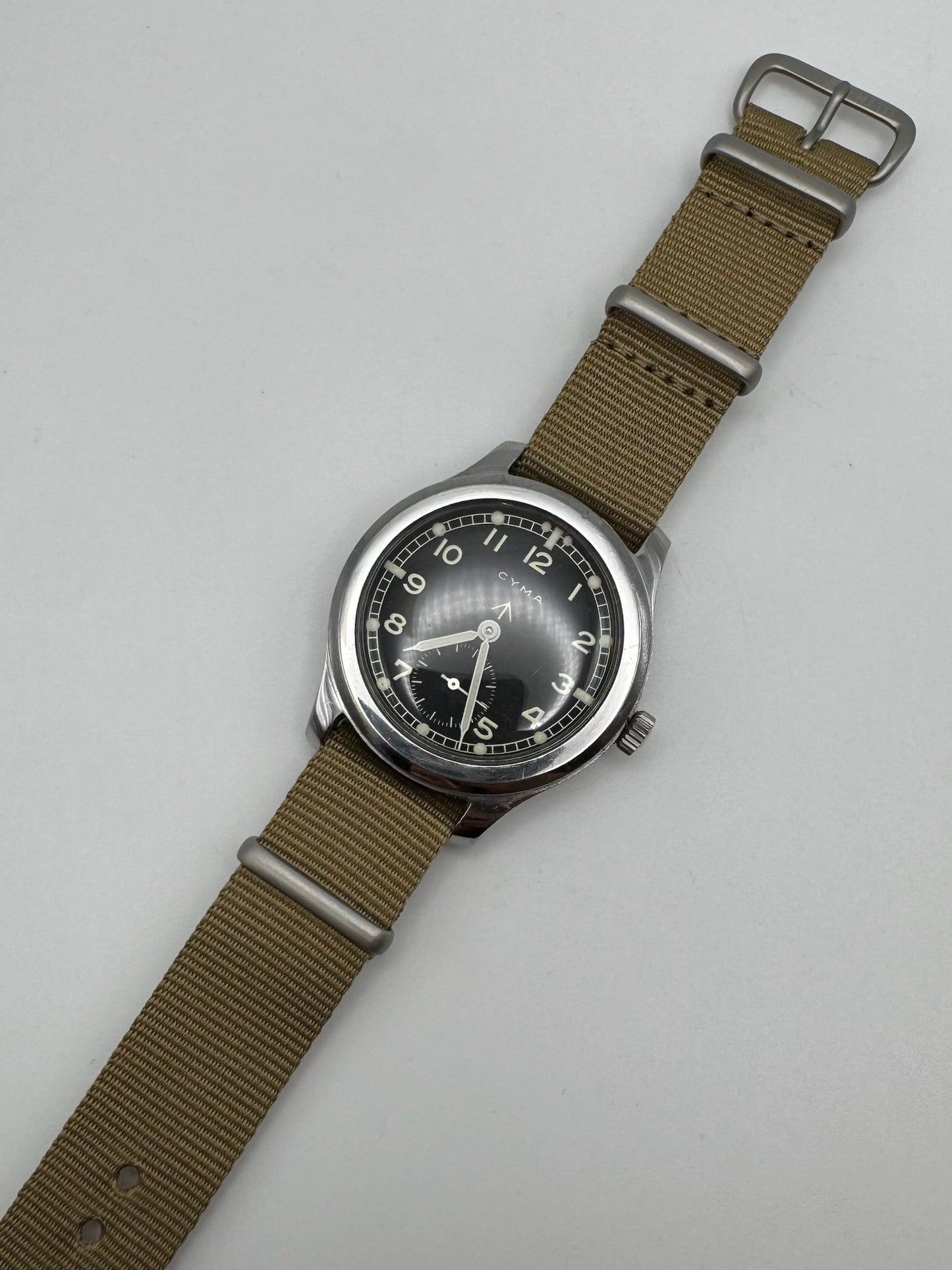 Cyma Dirty Dozen WWII Military 38 Service Dial 1943 (Unpolished)