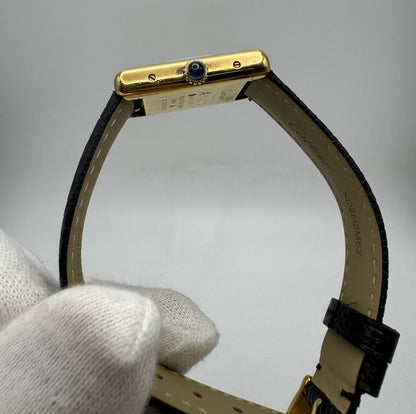 Cartier Tank Vermeil Gold Plated Rare Coral Dial 90s (Unpolished/Serviced)