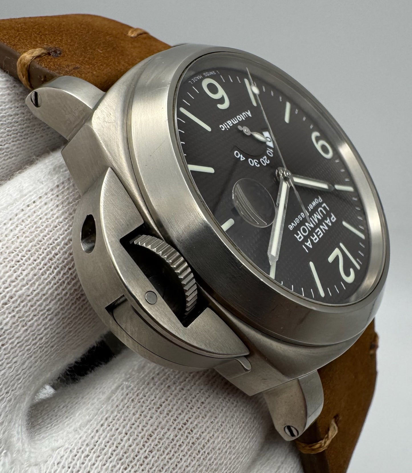 Panerai Luminor Power Reserve PAM57 Titanium Tobacco Dial Very Rare 2000 (Full-Set/Unpolished)
