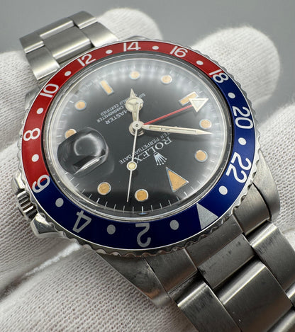 Rolex GMT-Master 16750 Pepsi Bezel Pumpkin Patina 1985 (Serviced)