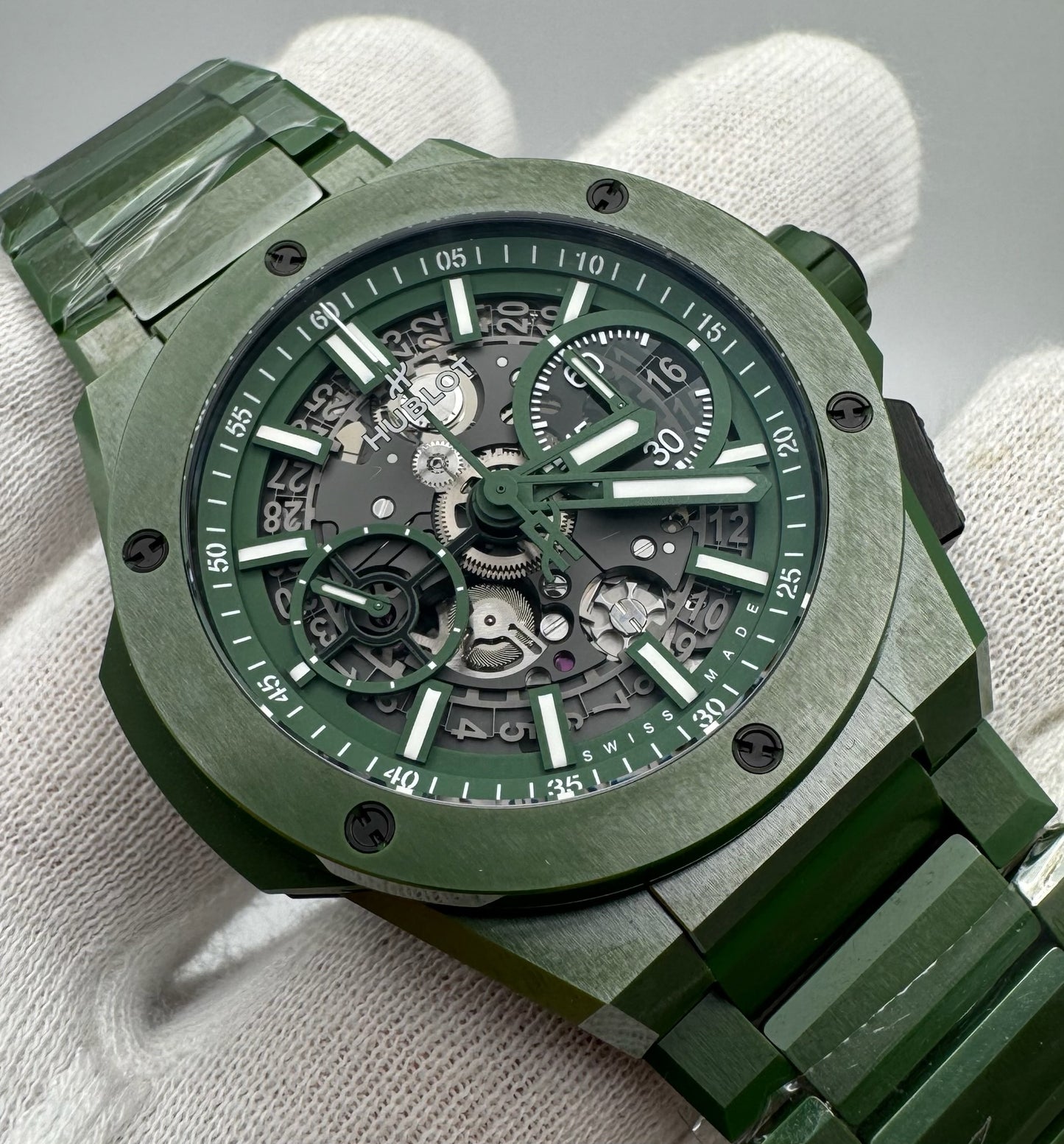 Hublot Big Bang Unico Full Green Ceramic 42 Skeleton Dial Limited Edition 250pcs 2022 (Papers/Mint)