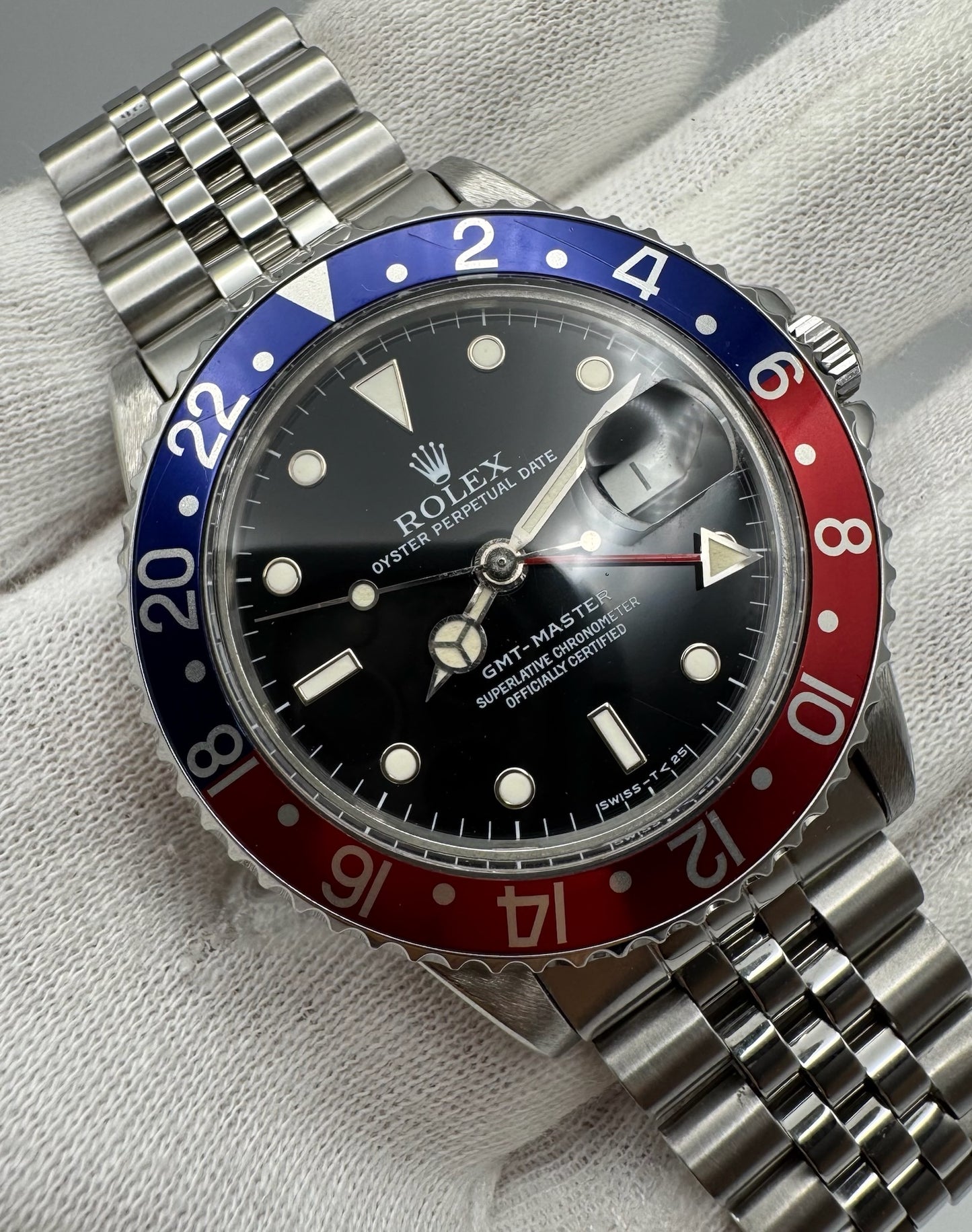 Rolex GMT-Master 16750 Pepsi Black Glossy Dial 1983 (Serviced)
