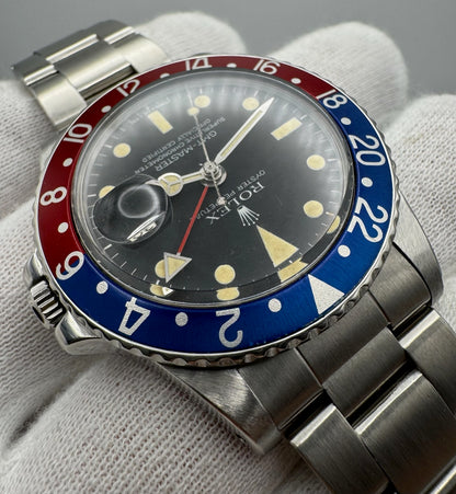 Rolex GMT-Master 1675 MK6 Yellow Patina Pepsi Oyster Bracelet 1978 (Serviced)