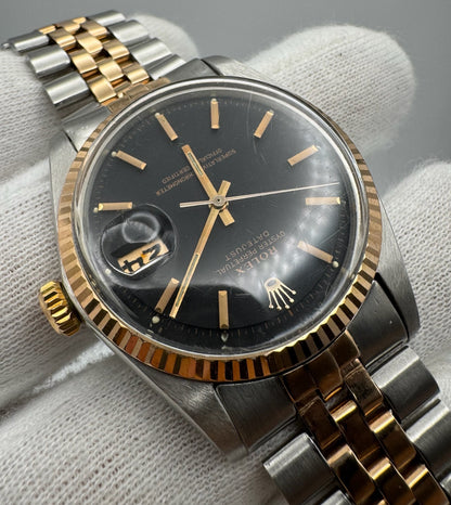 Rolex Datejust 1601 Black Matte Dial Vintage 1968 (Serviced)