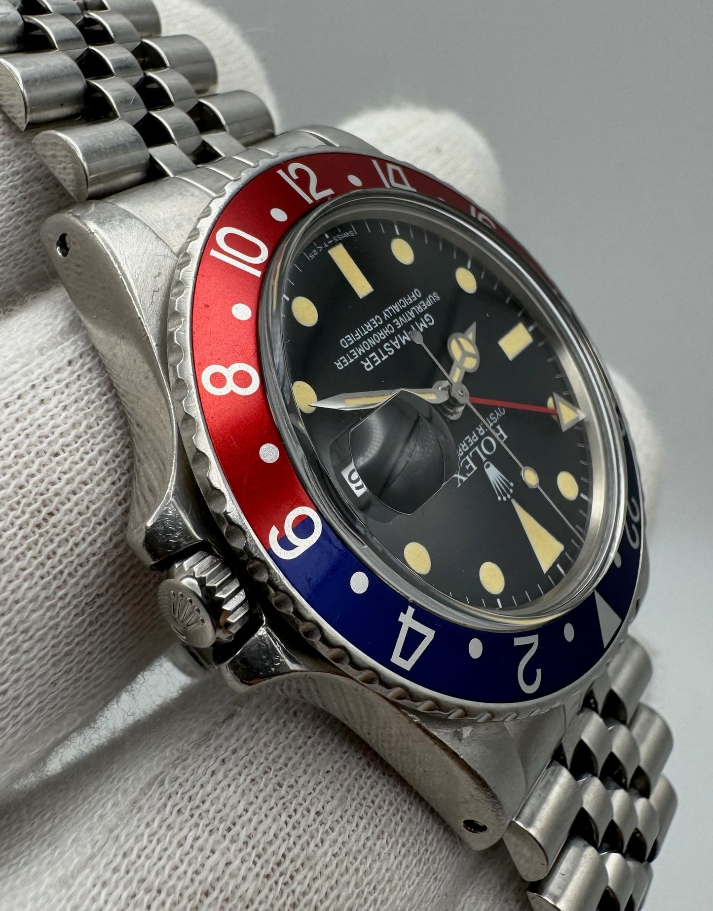 Rolex GMT-Master 16750 MK1 Matte Dial Yellow Patina Pepsi Jubilee 1983 (Full-Set/Serviced)