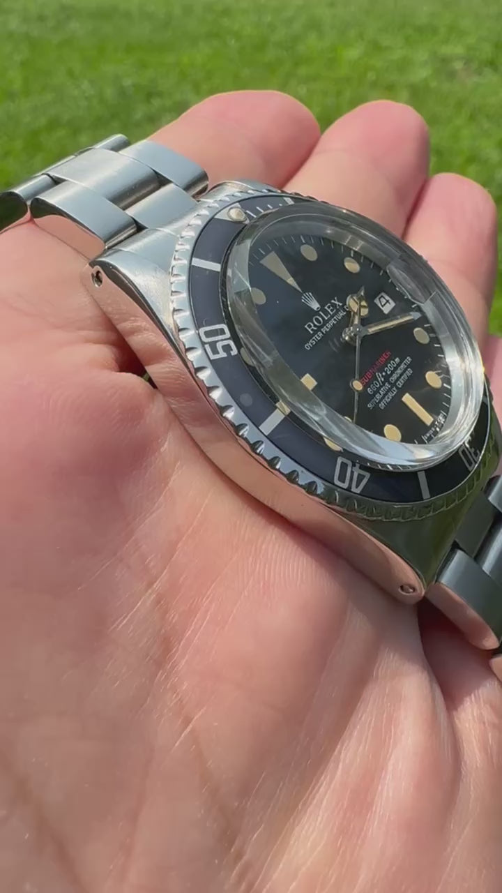 Rolex Submariner 1680 Single Red Crazy Patina Blue Insert (Full