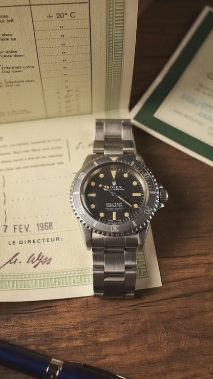 Rolex Submariner 5512 No Date “Meters First” Pumpkin Patina Zinc Sulfide 1968 (Full-Set/Serviced)